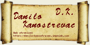 Danilo Kanostrevac vizit kartica